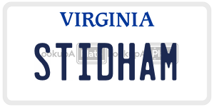 STIDHAM  license plate in VA