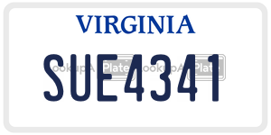 SUE4341  license plate in VA