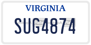 SUG4874  license plate in VA