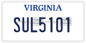 SUL5101  license plate in VA