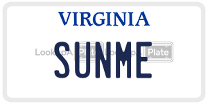 SUNME  license plate in VA