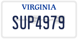 SUP4979  license plate in VA