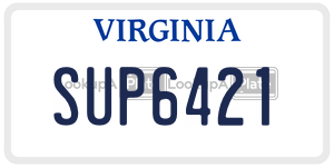 SUP6421  license plate in VA