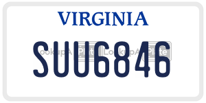 SUU6846  license plate in VA