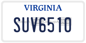 SUV6510  license plate in VA