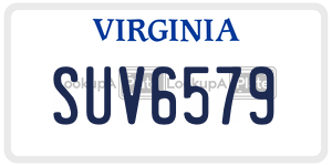 SUV6579  license plate in VA