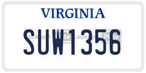 SUW1356  license plate in VA