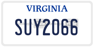 SUY2066  license plate in VA