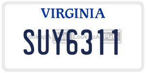 SUY6311  license plate in VA