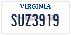 SUZ3919  license plate in VA