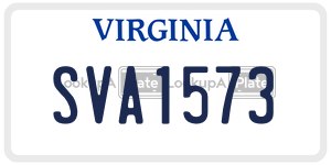 SVA1573  license plate in VA
