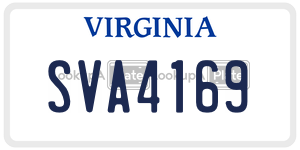 SVA4169  license plate in VA