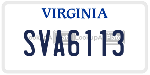 SVA6113  license plate in VA