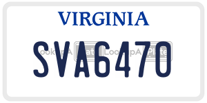 SVA6470  license plate in VA