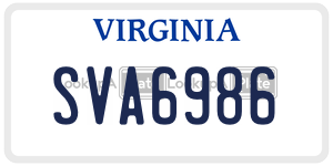 SVA6986  license plate in VA