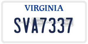 SVA7337  license plate in VA
