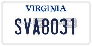 SVA8031  license plate in VA