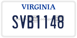 SVB1148  license plate in VA