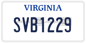 SVB1229  license plate in VA