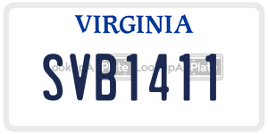 SVB1411  license plate in VA