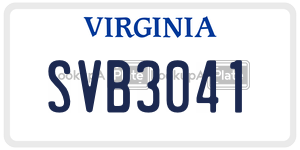 SVB3041  license plate in VA