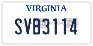 SVB3114  license plate in VA