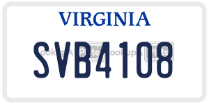 SVB4108  license plate in VA
