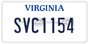SVC1154  license plate in VA