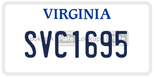 SVC1695  license plate in VA