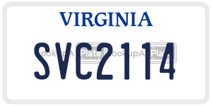 SVC2114  license plate in VA