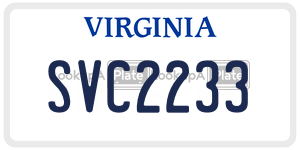 SVC2233  license plate in VA