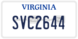 SVC2644  license plate in VA