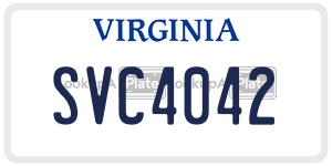 SVC4042 license plate in Virginia