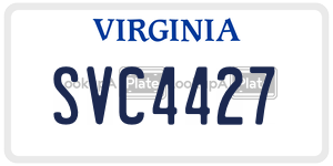 SVC4427  license plate in VA