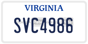 SVC4986  license plate in VA