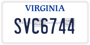 SVC6744 license plate in Virginia