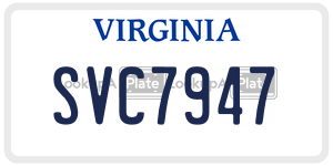 SVC7947  license plate in VA