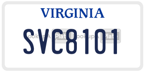 SVC8101  license plate in VA