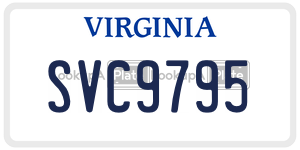 SVC9795  license plate in VA