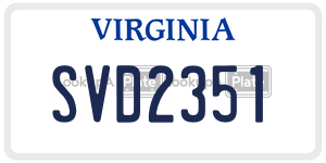 SVD2351  license plate in VA