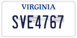 SVE4767  license plate in VA