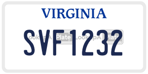 SVF1232  license plate in VA