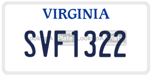 SVF1322  license plate in VA