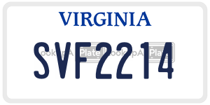 SVF2214  license plate in VA