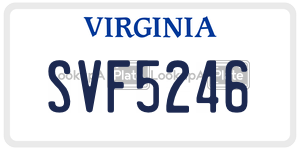 SVF5246  license plate in VA