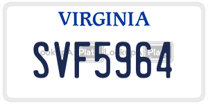 SVF5964  license plate in VA