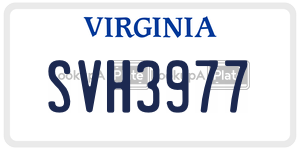 SVH3977  license plate in VA
