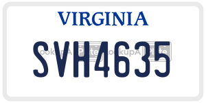 SVH4635  license plate in VA