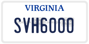 SVH6000  license plate in VA