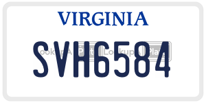 SVH6584  license plate in VA